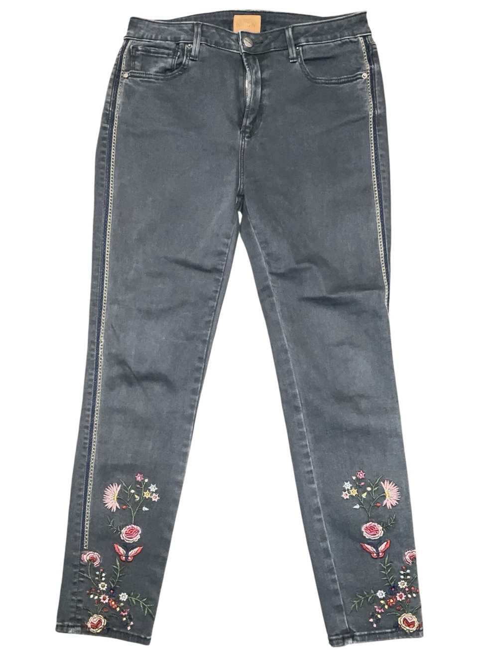 Driftwood Jackie High Rise Embroidered Ankle Jeans